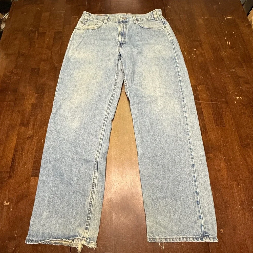 Vintage Levi's 569 Loose Straight Fit Jeans Mens 36x32 Light Wash Made in USA